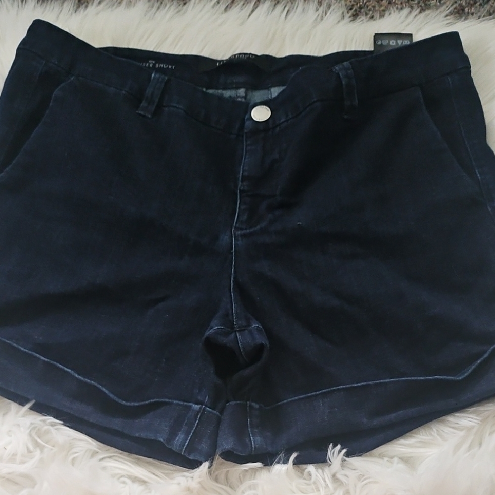 Liverpool The Trouser Short Dark Blue Cuffed Jean Shorts with 5.5" Inseam - Picture 2 of 12